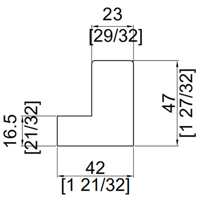 47 مم L مسطح WP4025-47