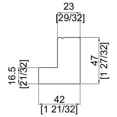 47 مم L بدون غطاء W4025-47